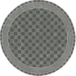 Sage Green Tonal Check 6' Round Rug