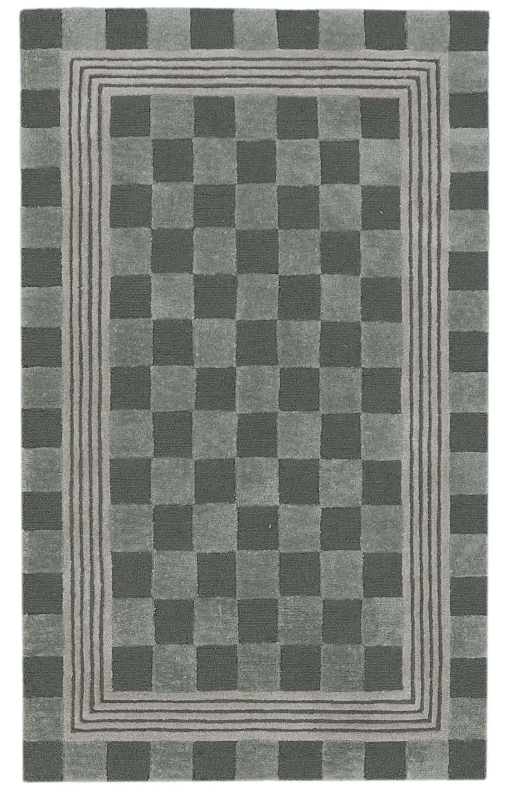 Sage Green Tonal Check 3' x 5' Rug