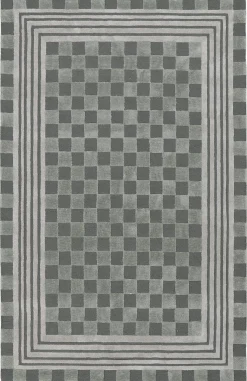 Sage Green Tonal Check 5' x 8' Rug