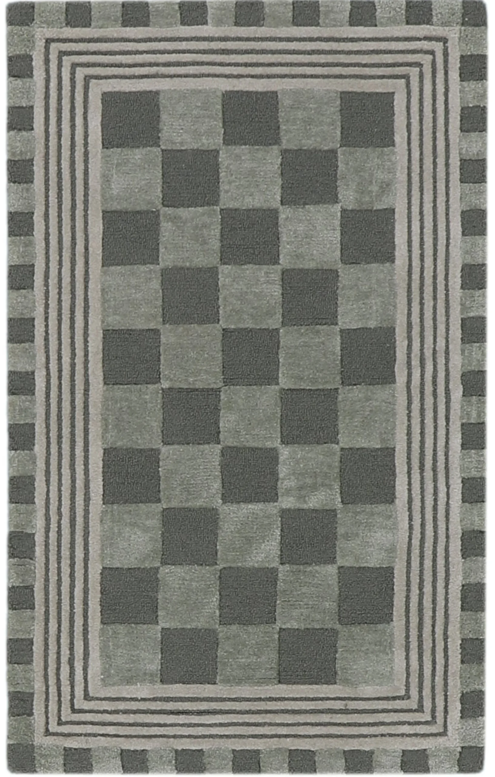 Sage Green Tonal Check 2'3" x 3'9" Rug