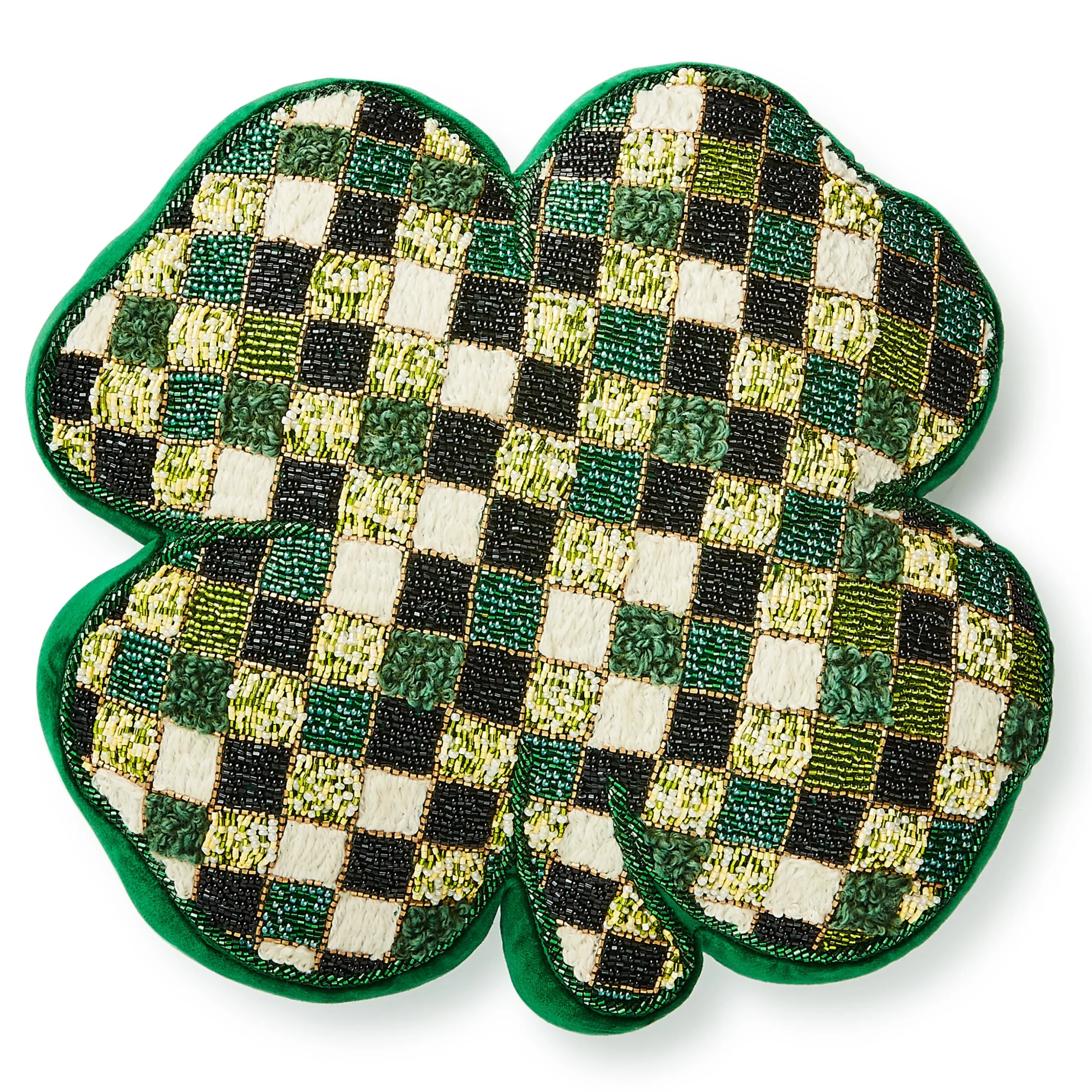 Shaped Lucky Clover Throw Pillow