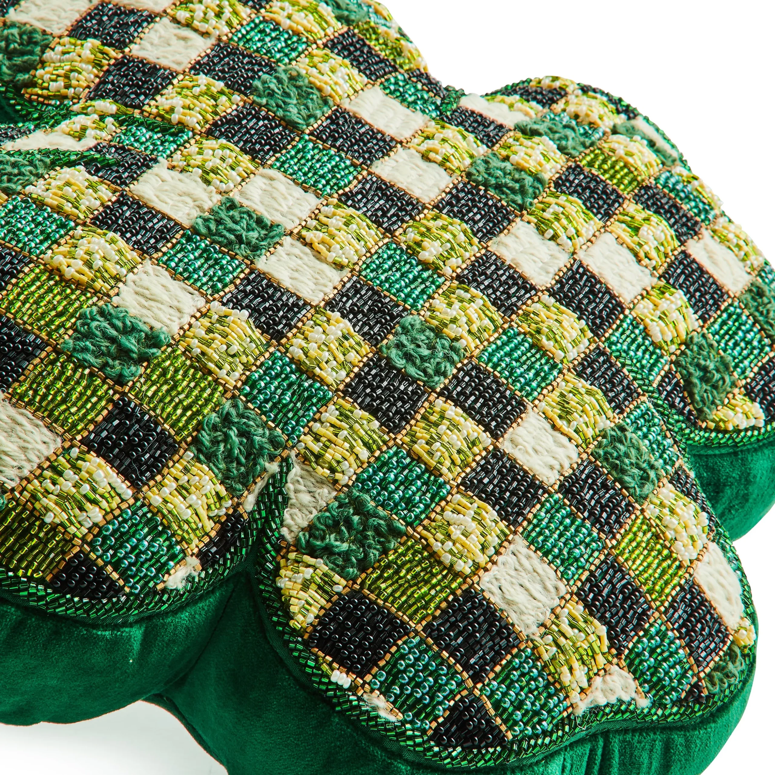 Shaped Lucky Clover Throw Pillow