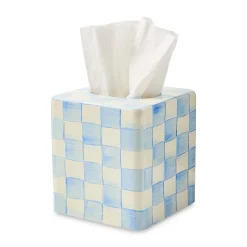 Sky Check Boutique Tissue Box Cover