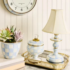 Sky Check Candlestick Lamp