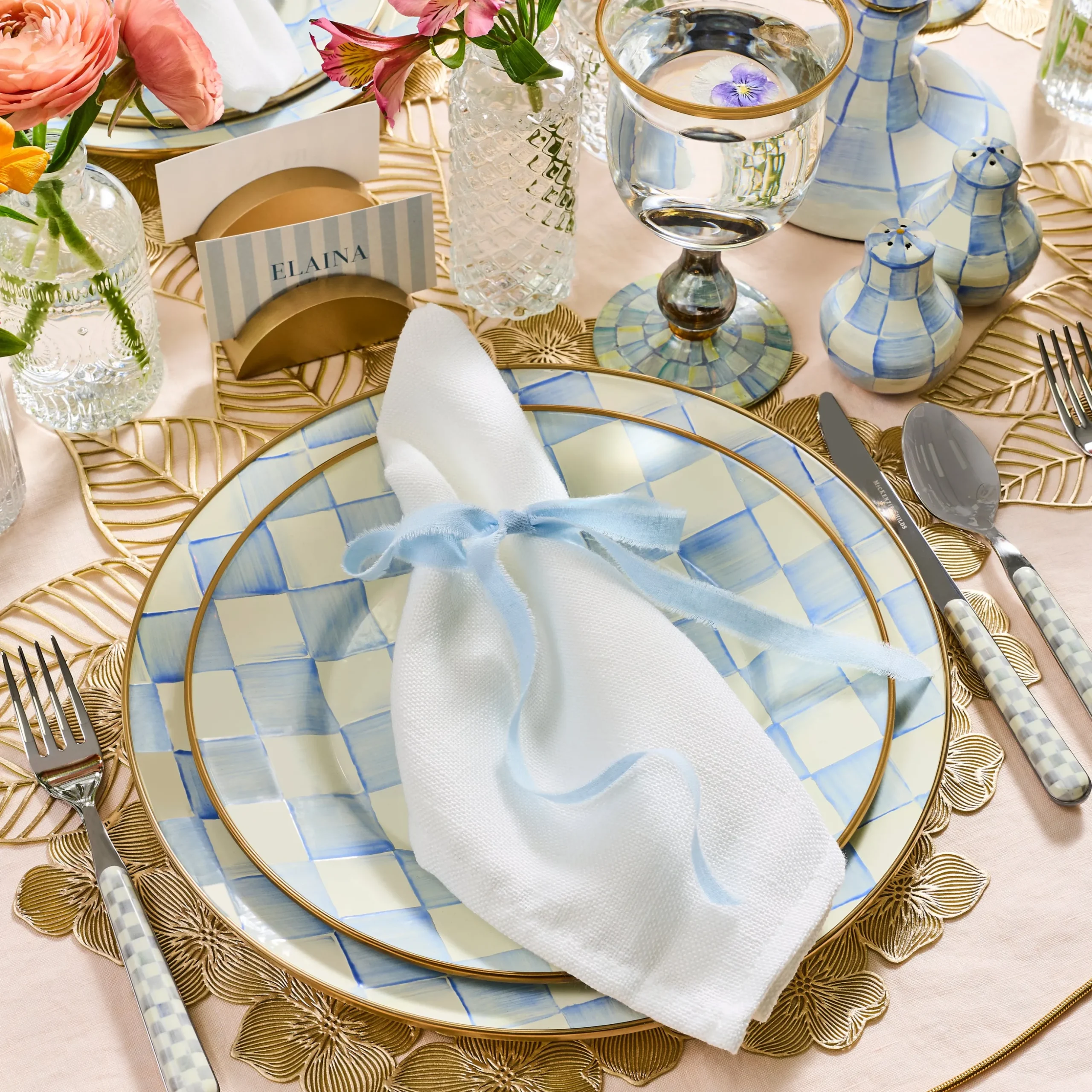 Sky Check Dinner Plate