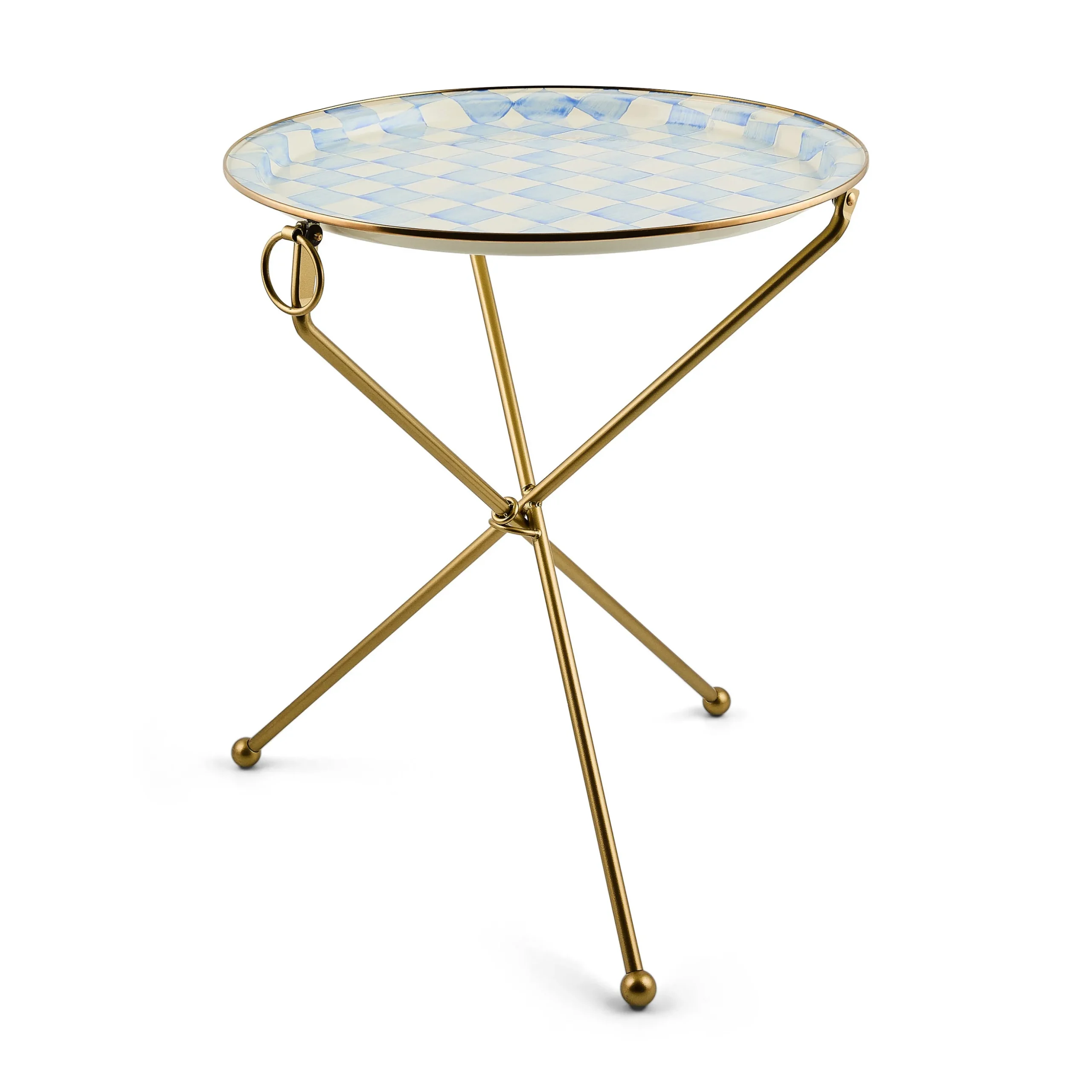 Sky Check Enamel Tilt Accent Table