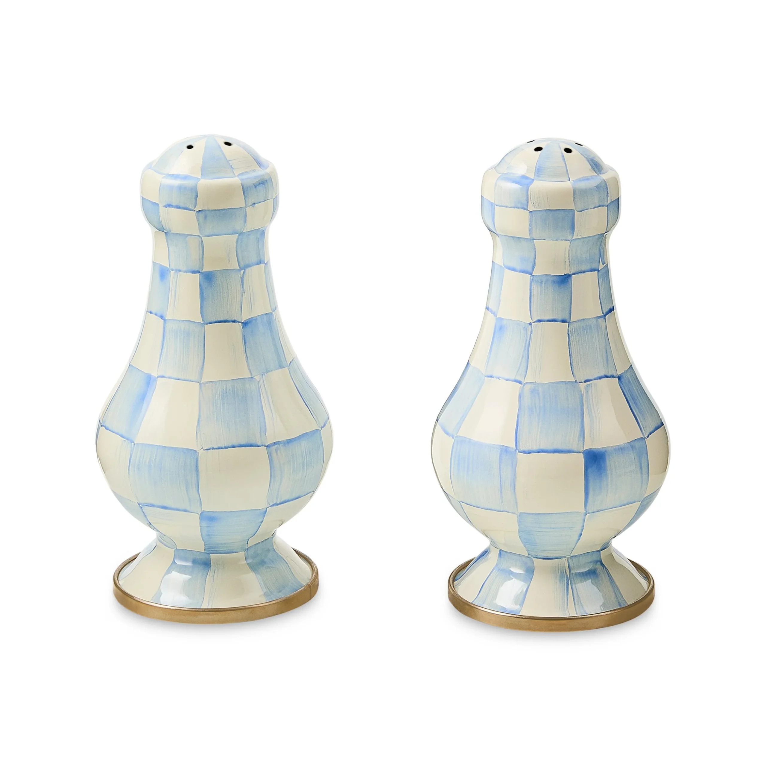 Sky Check Large Salt & Pepper Shakers