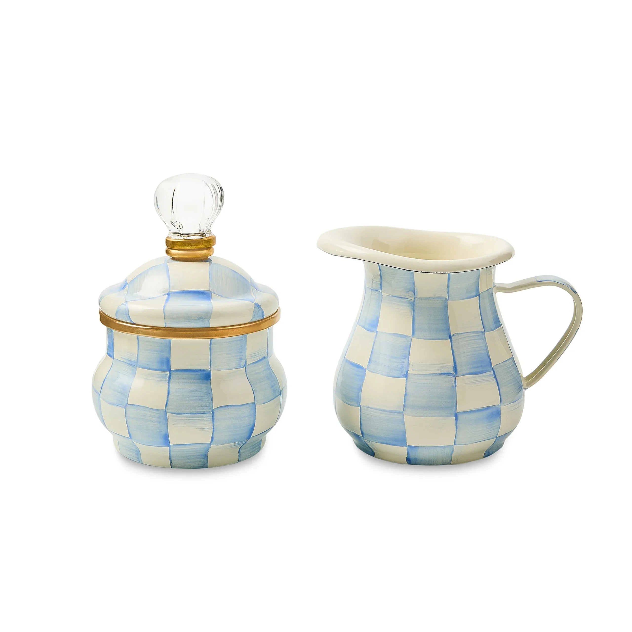 Sky Check Lidded Sugar Bowl