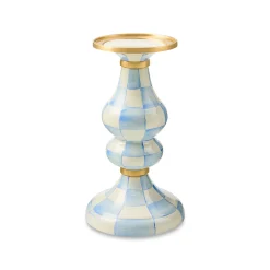 Sky Check Medium Pillar Candlestick