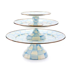 Sky Check Mini Pedestal Platter