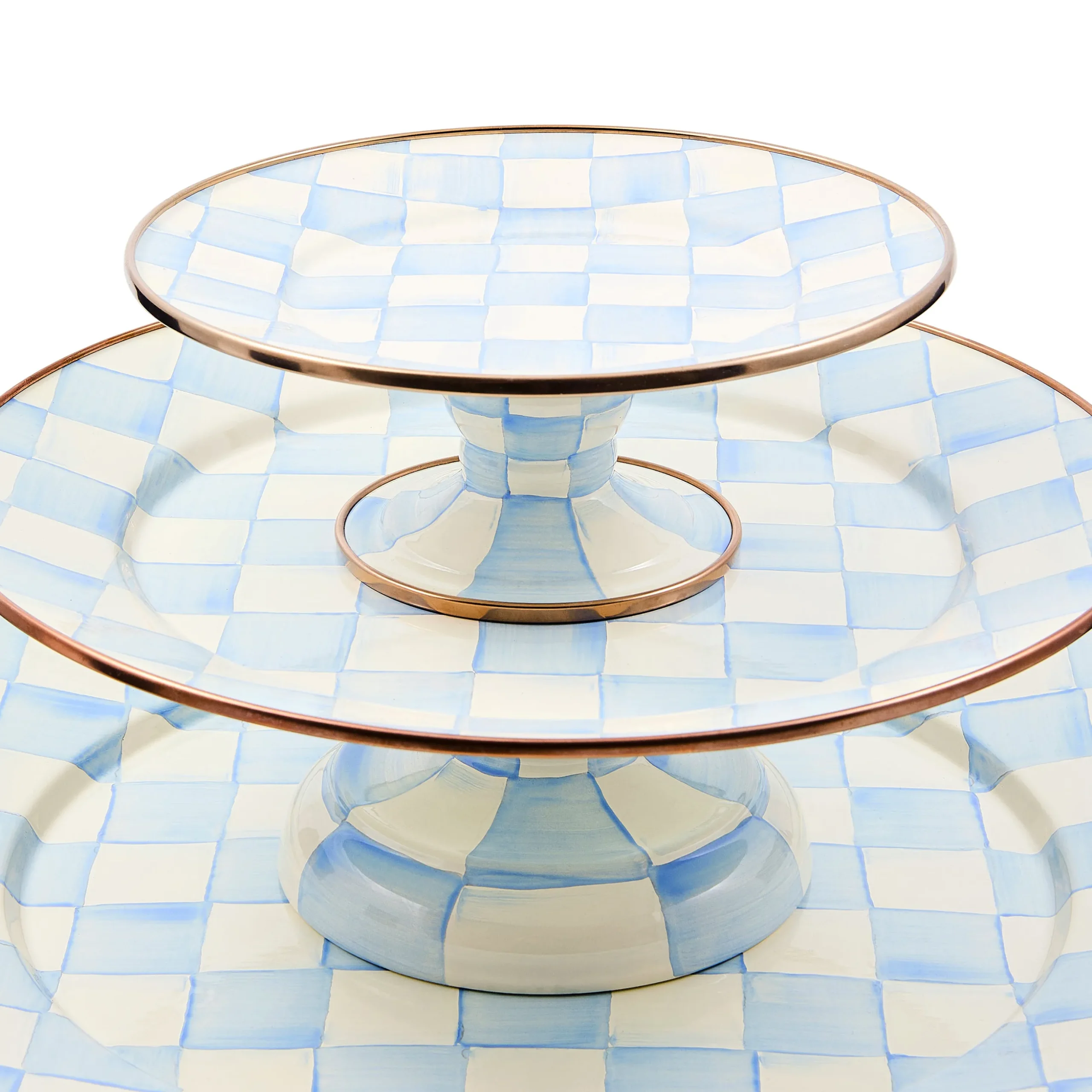 Sky Check Mini Pedestal Platter