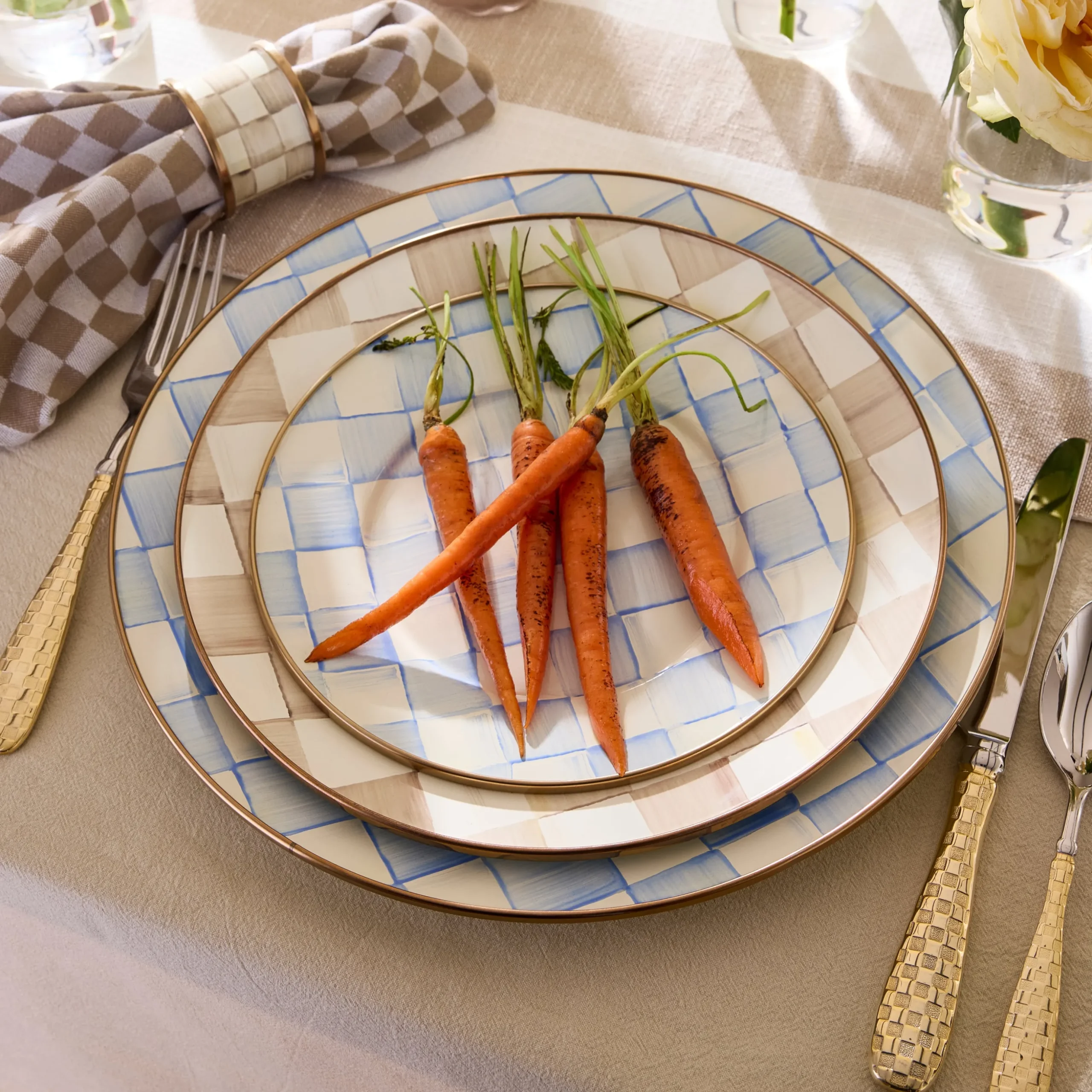 Sky Check Salad/Dessert Plate