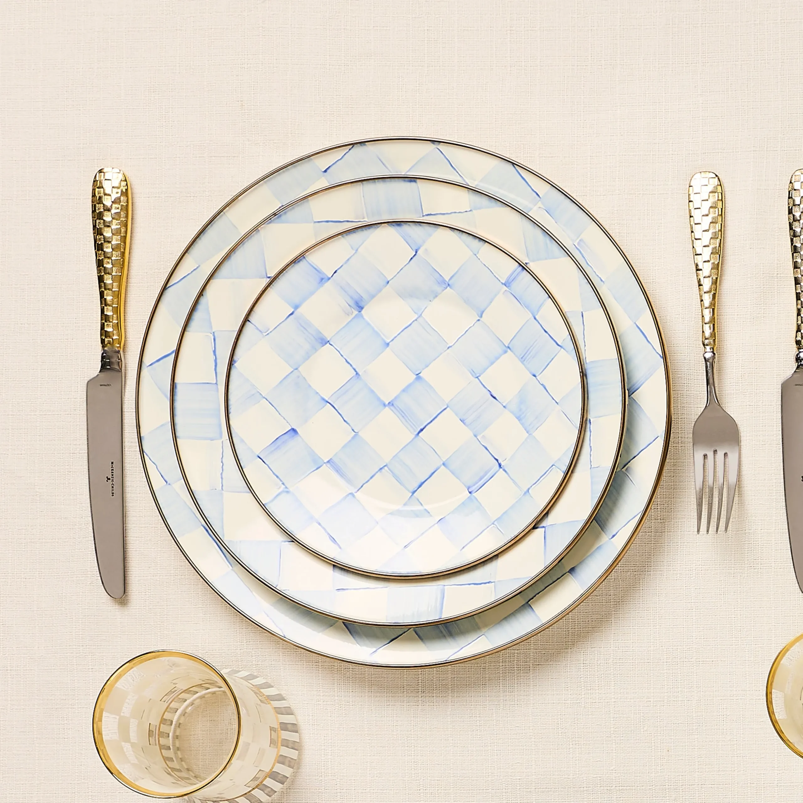 Sky Check Salad/Dessert Plate