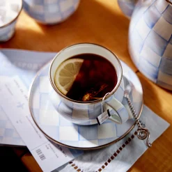 Sky Check Teacup