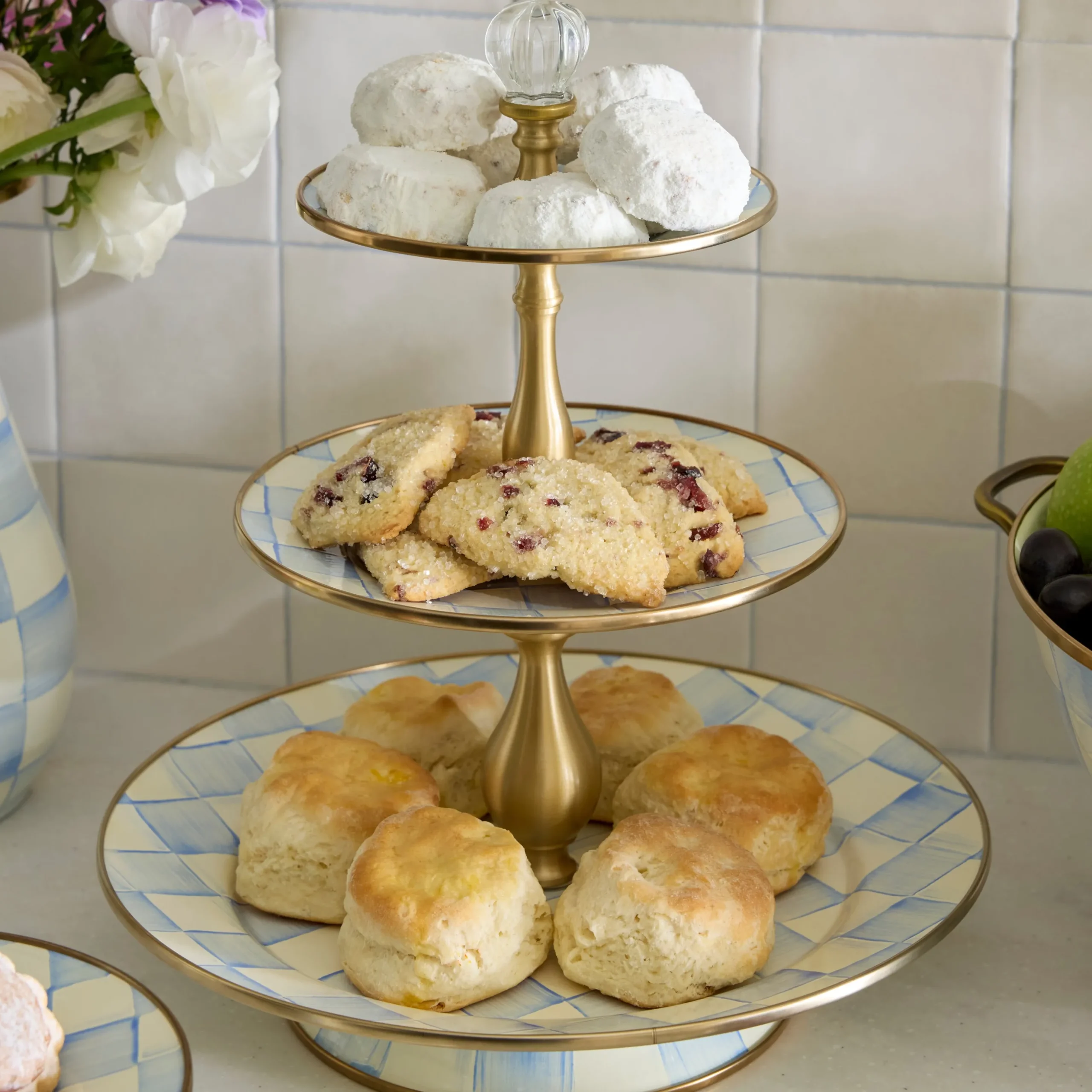 Sky Check Three Tier Sweet Stand
