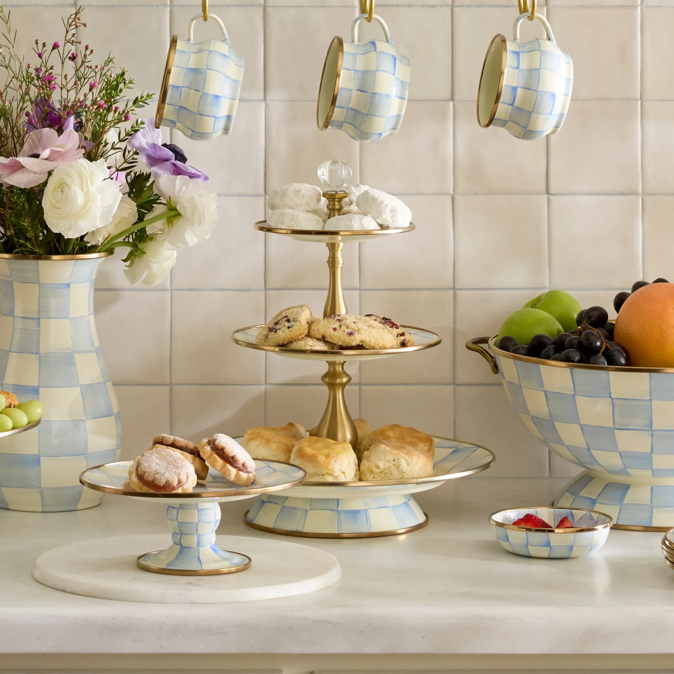 Sky Check Three Tier Sweet Stand