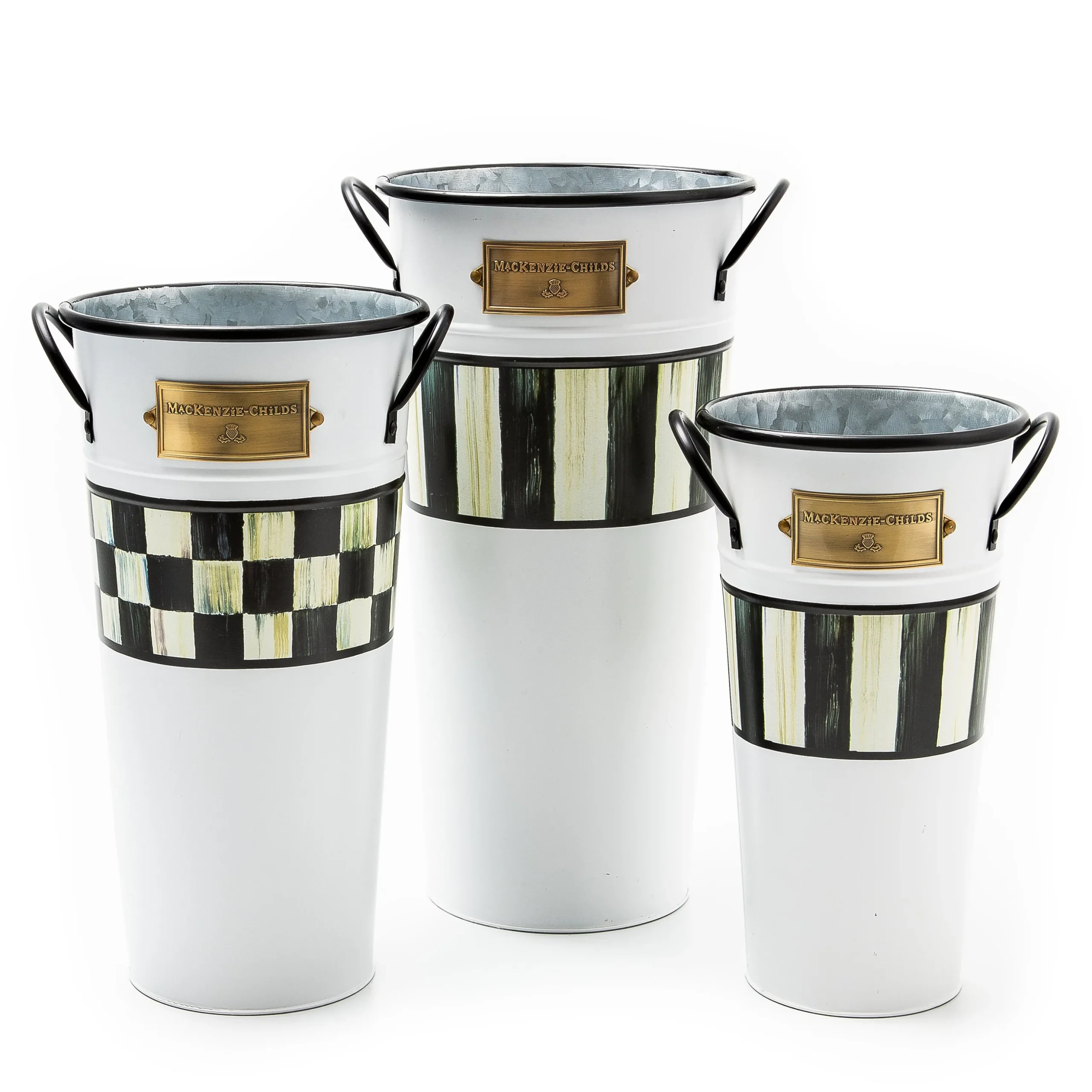 Spectator Galvanized Flower Buckets, Set of 3