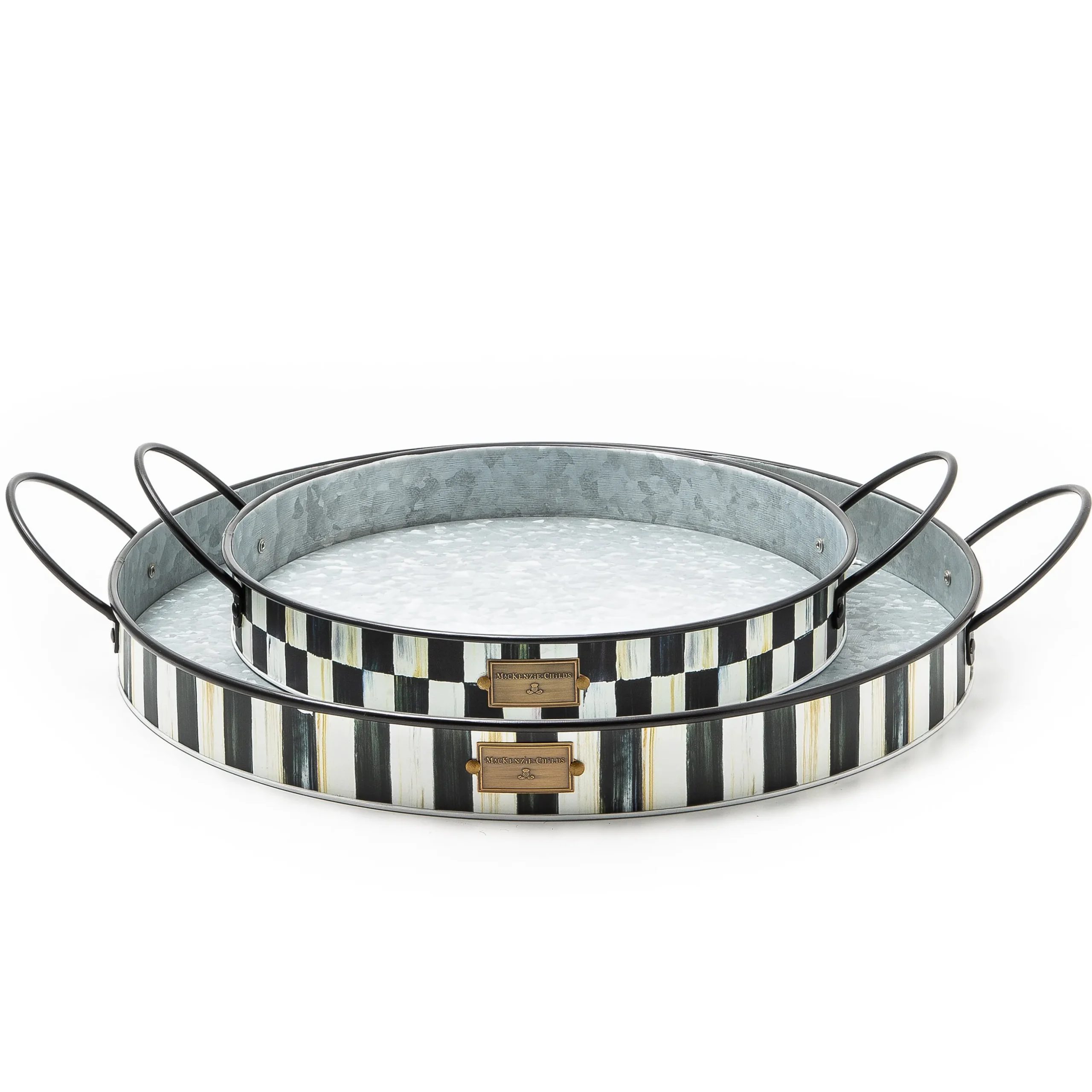 Spectator Galvanized Serving Trays, Set of 2