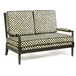 Spindle Check Outdoor Loveseat