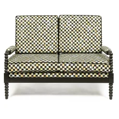 Spindle Check Outdoor Loveseat
