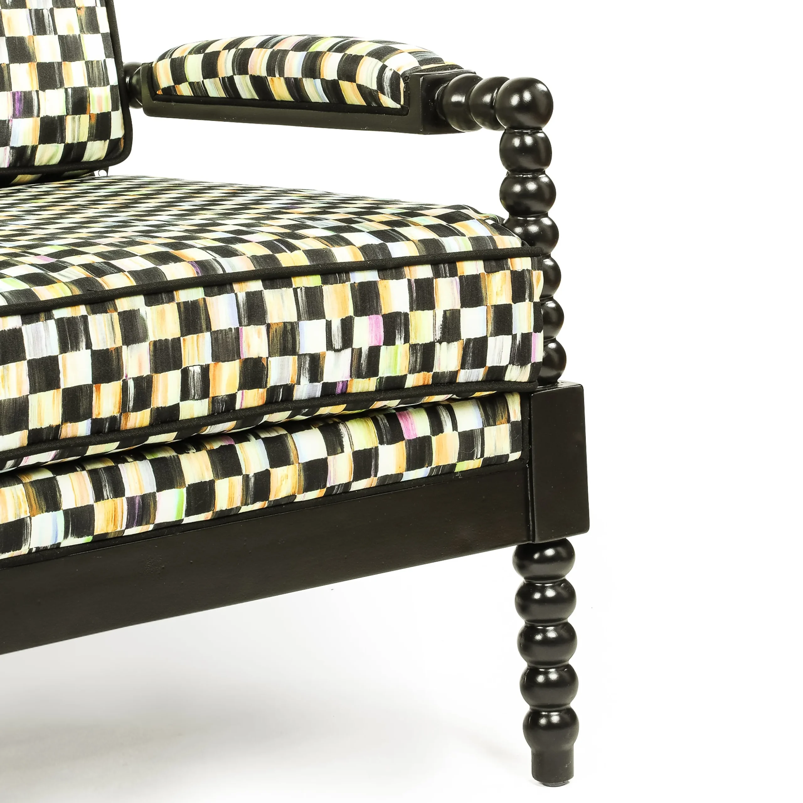 Spindle Check Outdoor Loveseat