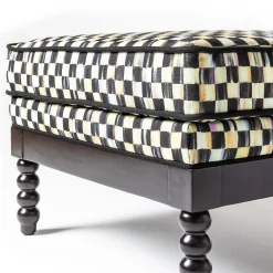 Spindle Check Outdoor Ottoman