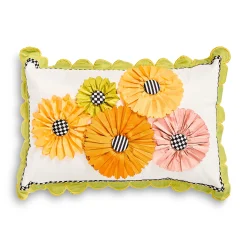 Spring Bouquet Scalloped Lumbar Pillow