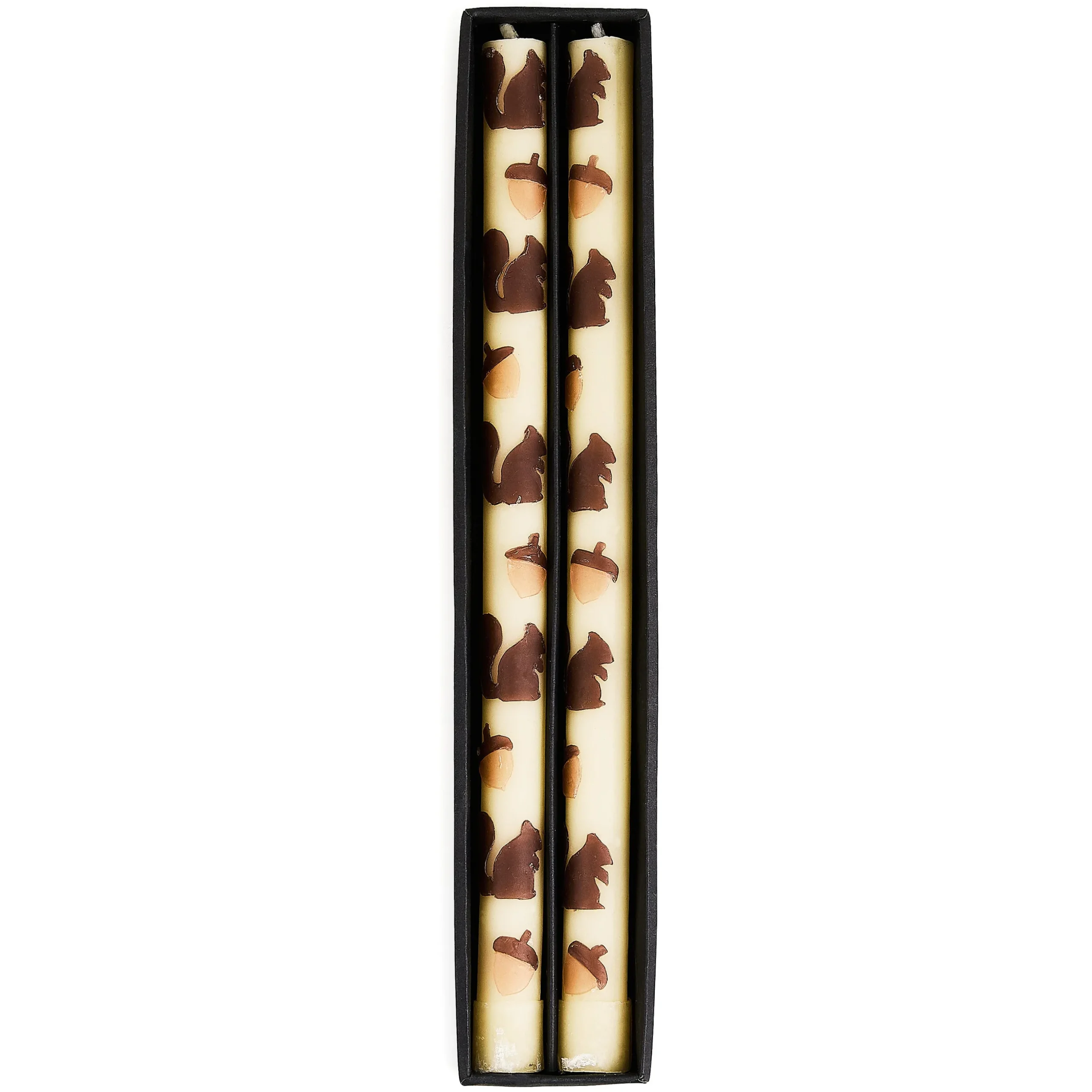Squirrels & Acorns Dinner Candles, Set of 2