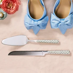 Sterling Check Bistro Cake Serving Set
