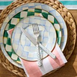 Sterling Check Bistro Flatware 5 Piece Place Setting