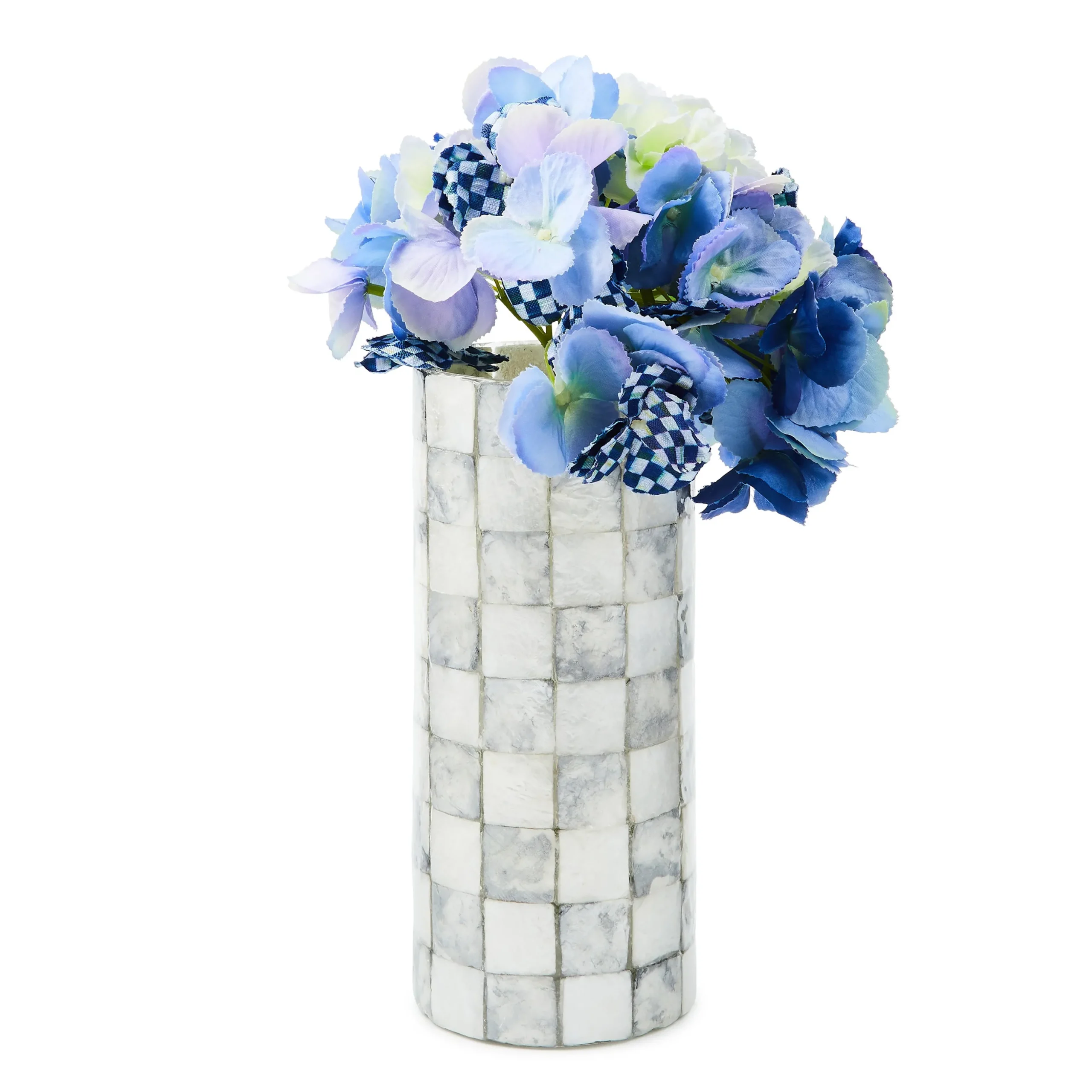 Sterling Check Capiz Small Vase