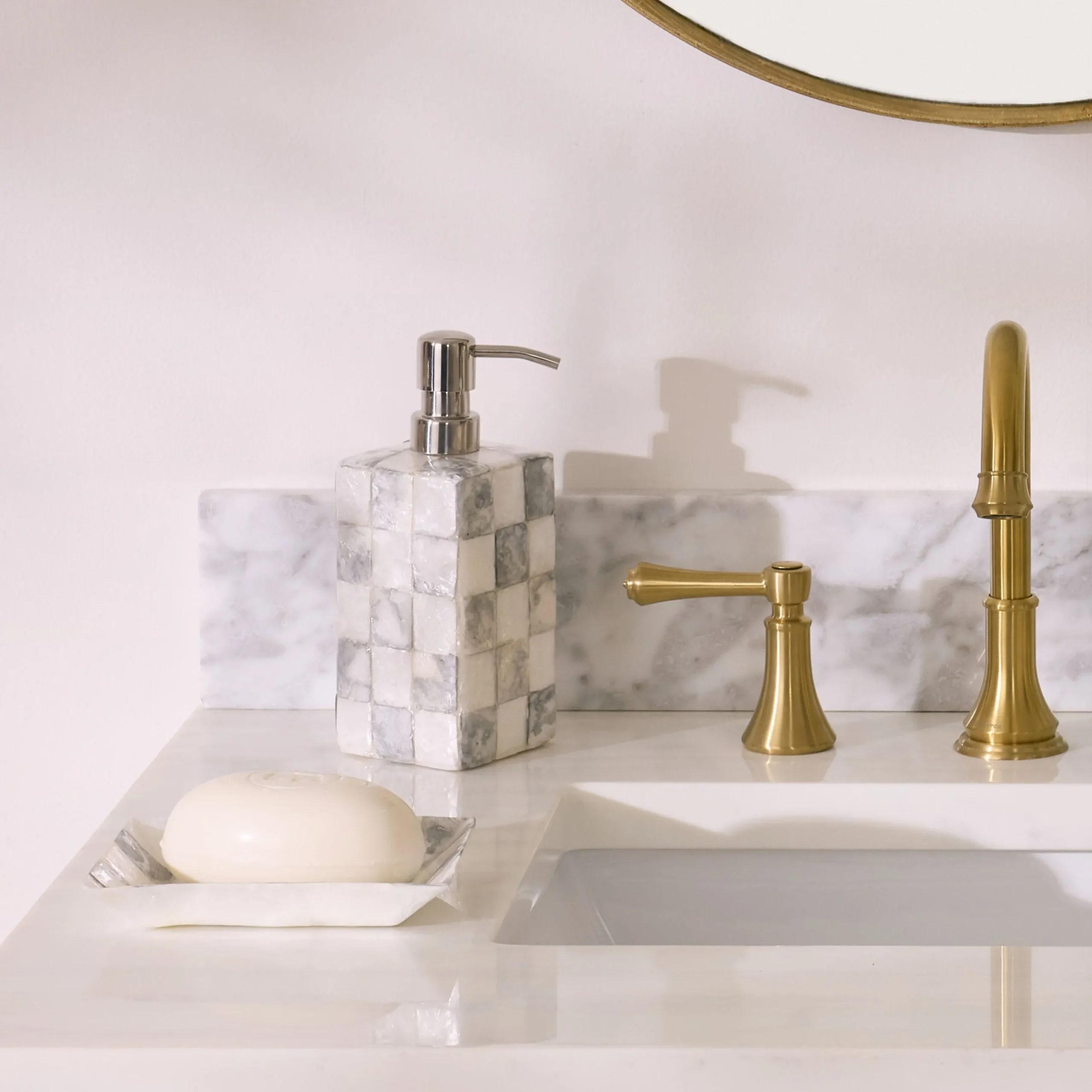 Sterling Check Capiz Soap Pump