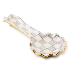Sterling Check Ceramic Spoon Rest
