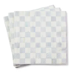 Sterling Check Dinner Paper Napkins