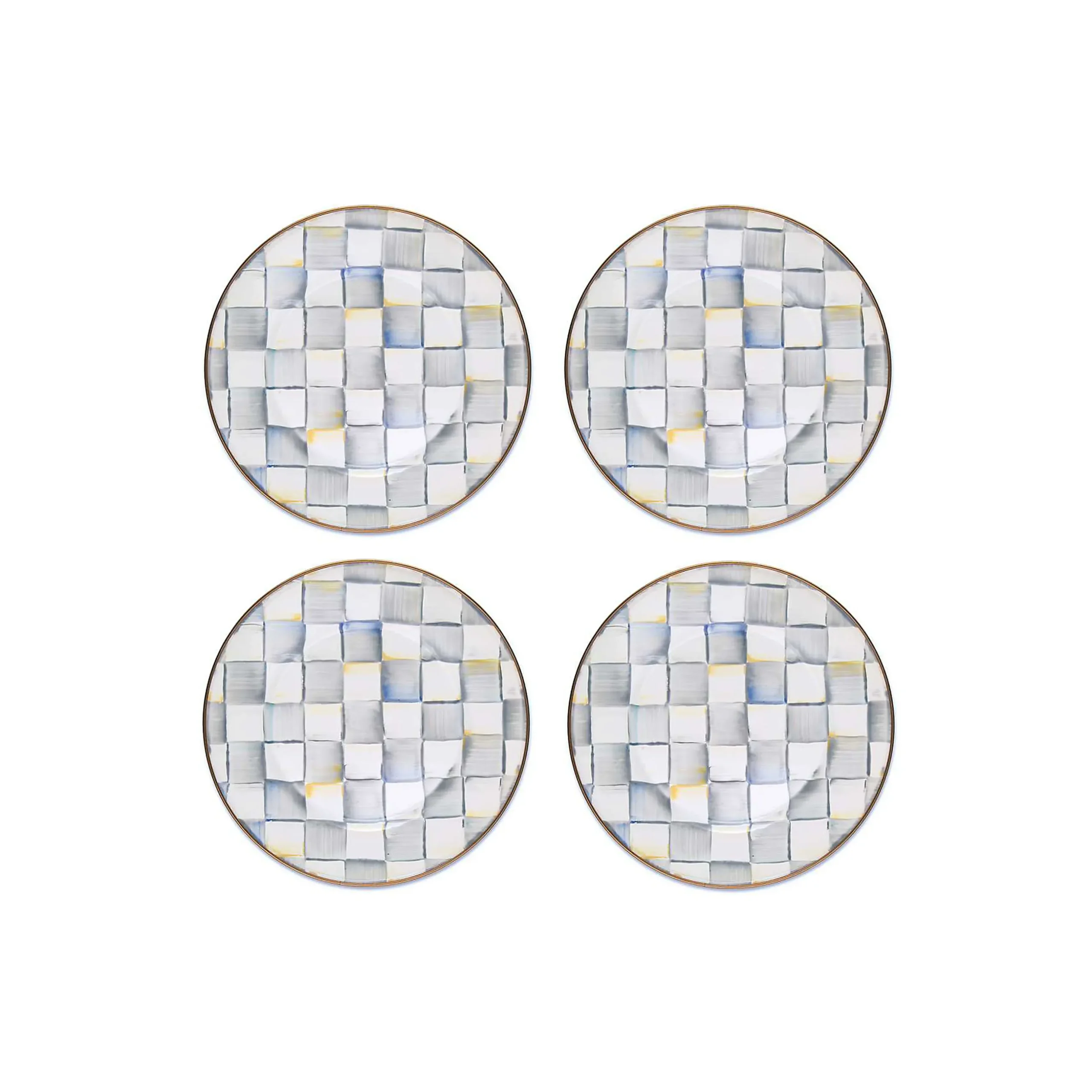 Sterling Check Dinner Plates, Set of 4