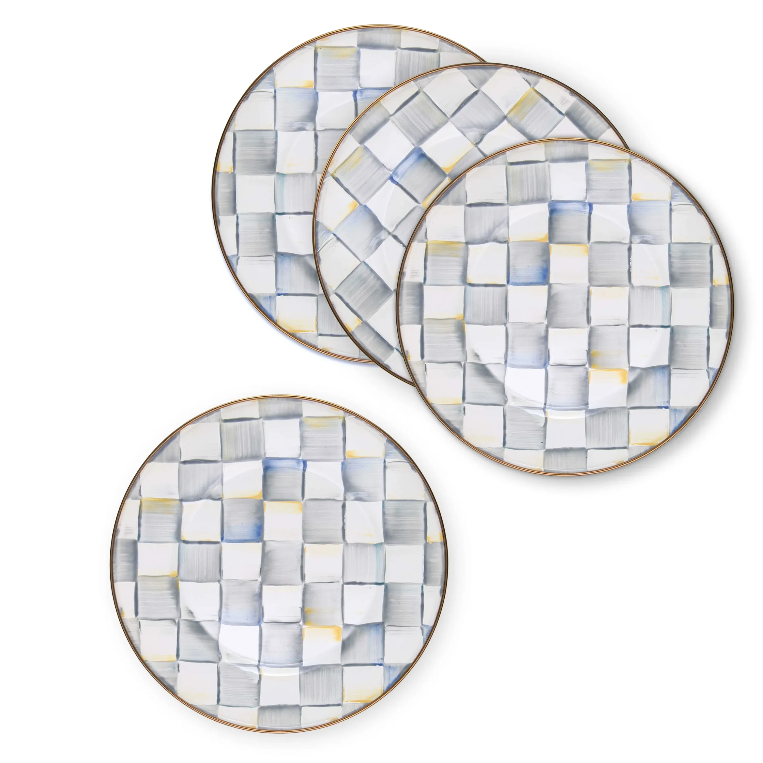 Sterling Check Dinner Plates, Set of 4