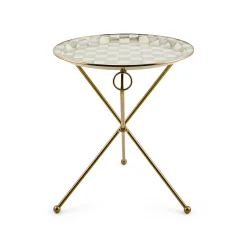 Sterling Check Enamel Tilt Accent Table