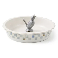 Sterling Check Everyday Pie Plate with Pie Bird