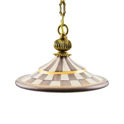 Sterling Check Flared Ceramic Pendant Lamp