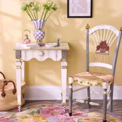 Sterling Check Flower Basket Side Chair