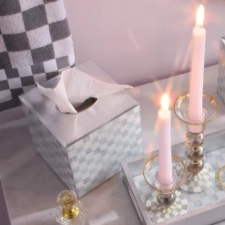 Sterling Check Glass Boutique Tissue Cover