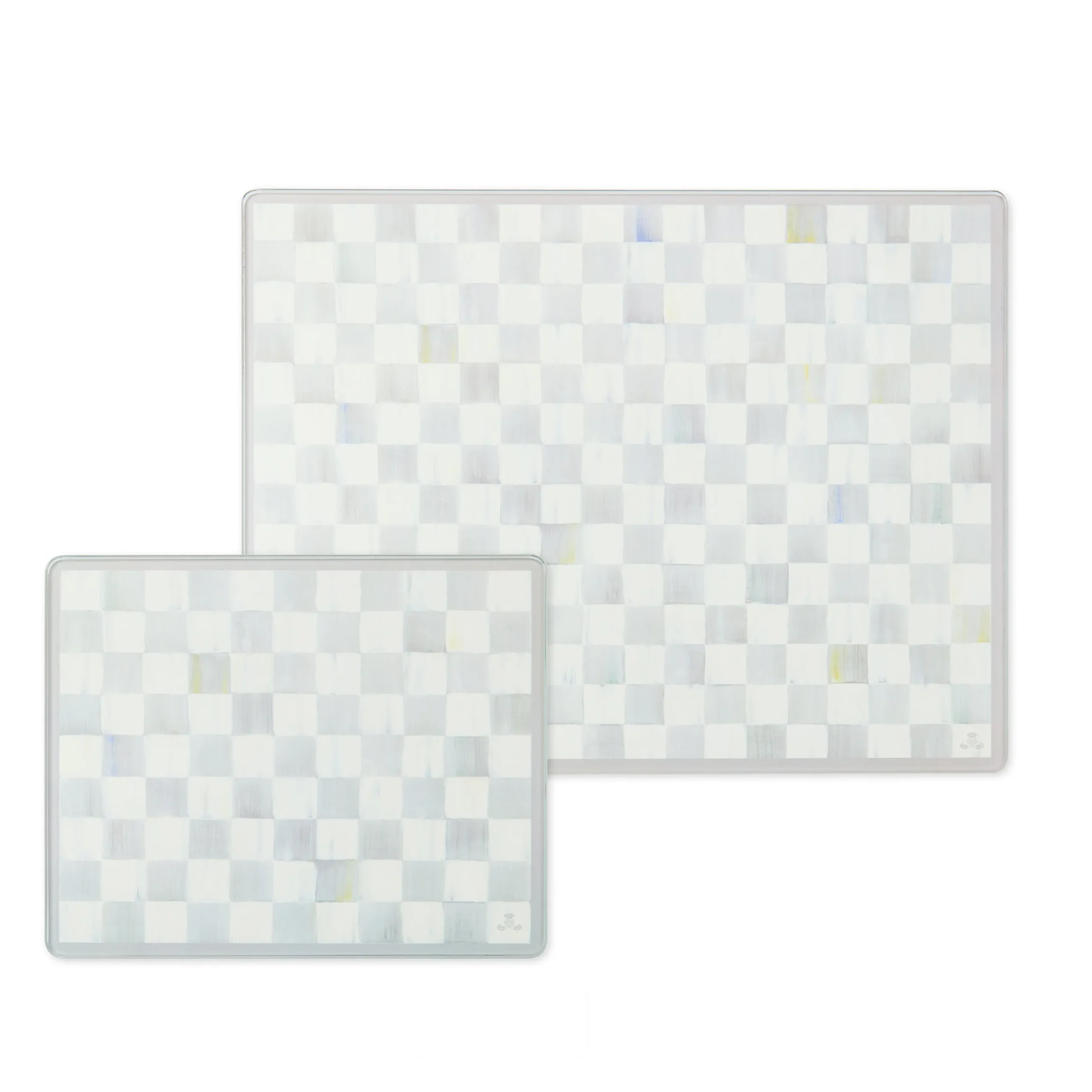 Sterling Check Glass Cutting Boards, Set of 2