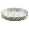 Sterling Check Lacquer Round Tray