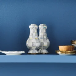 Sterling Check Large Salt & Pepper Shakers