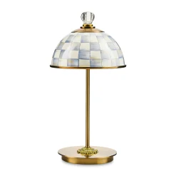 Sterling Check LED Rechargeable Dome Table Lamp