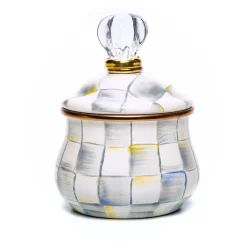 Sterling Check Lidded Sugar Bowl