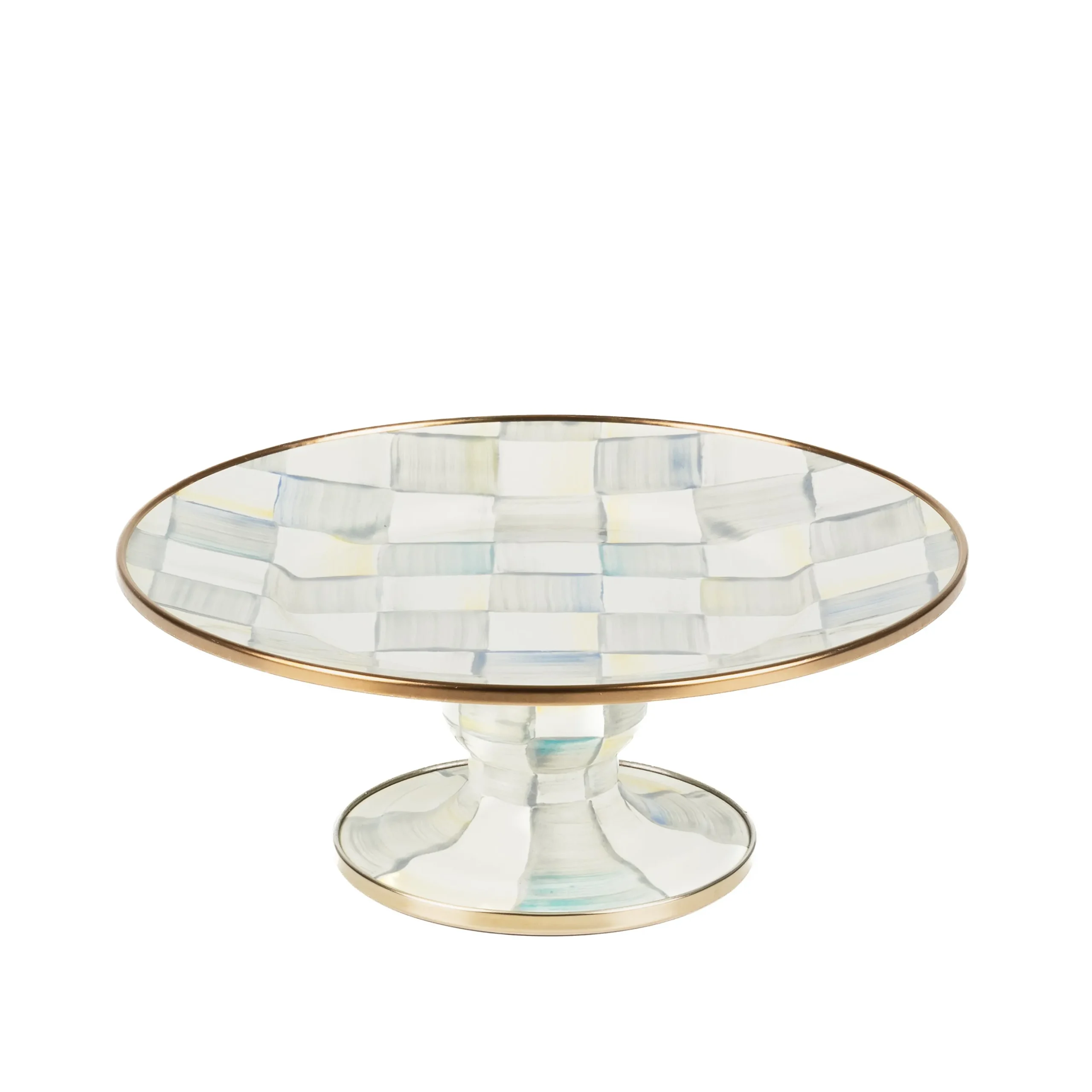Sterling Check Mini Pedestal Platter