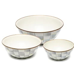 Sterling Check Mixing Bowls, Set of 3