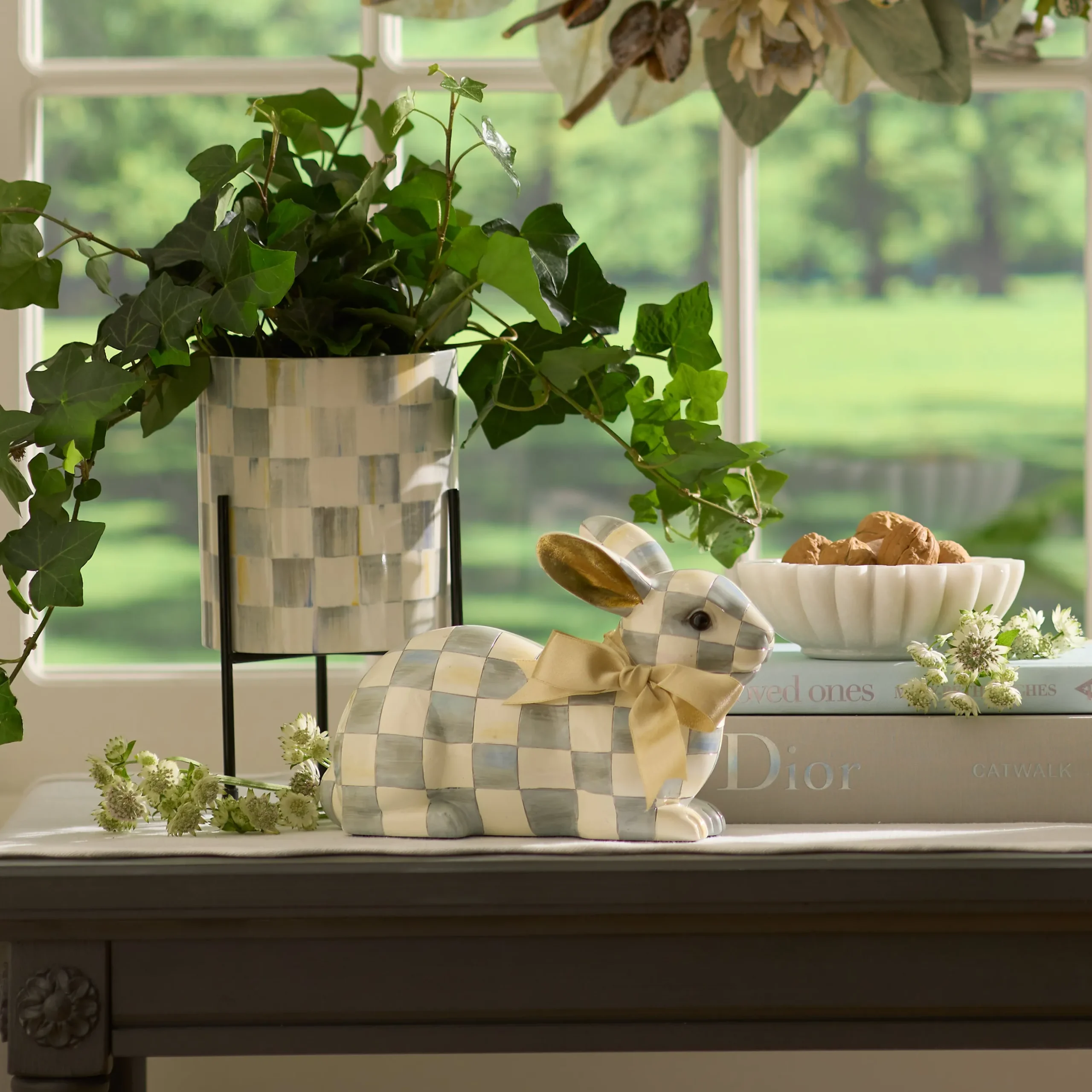 Sterling Check Resting Bunny