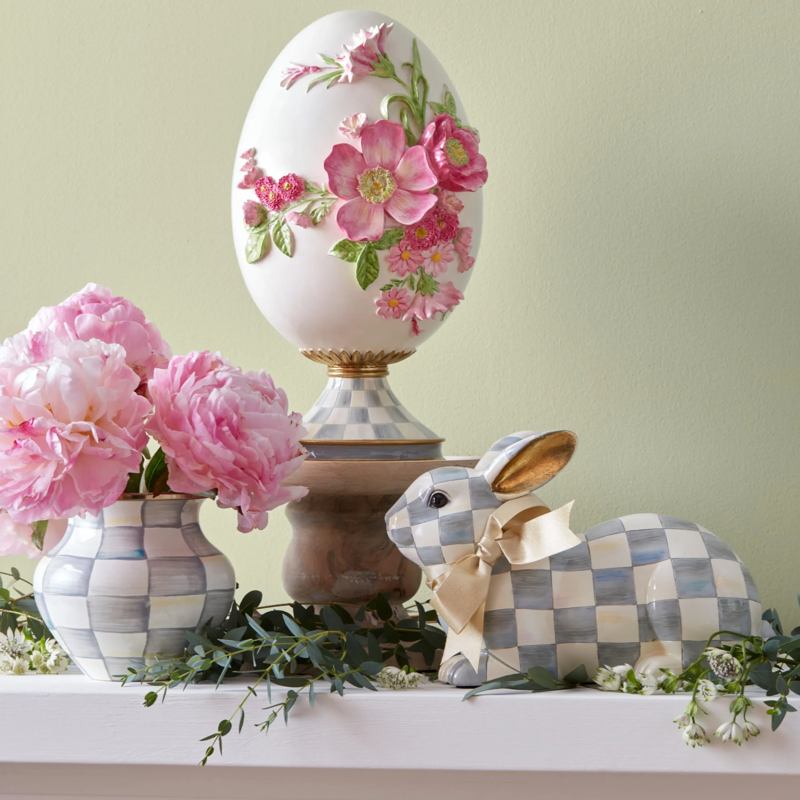 Sterling Check Resting Bunny